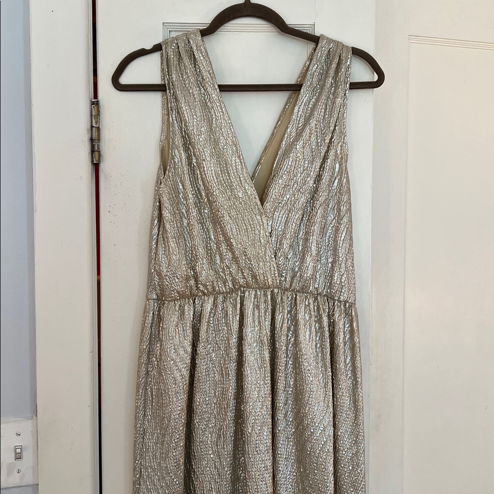 Lulu's Metallic Silver and Gold Textured Dress!